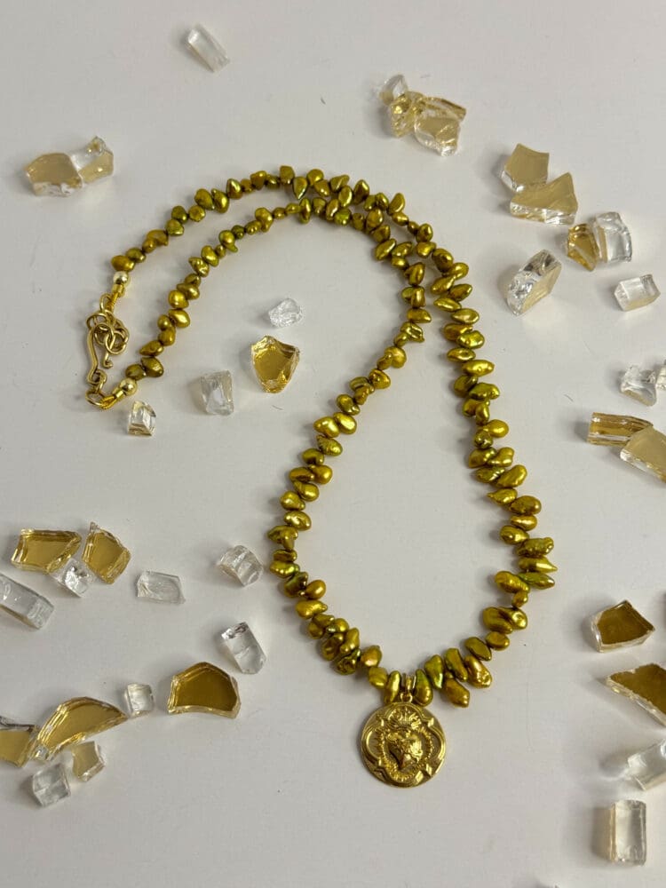 Gold Colored Fresh Water Keshi Pearls