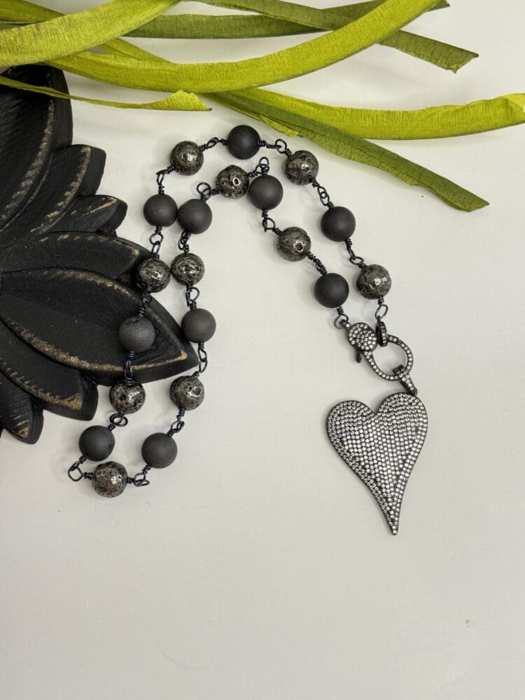 Lava Stone with Plated Lava Stone with Removeable Pendant