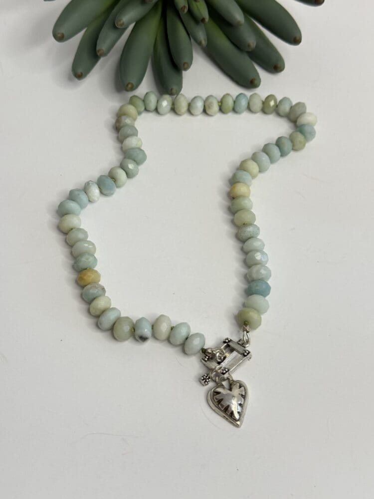 Amazonite with Sterling Silver Clasp and Charm