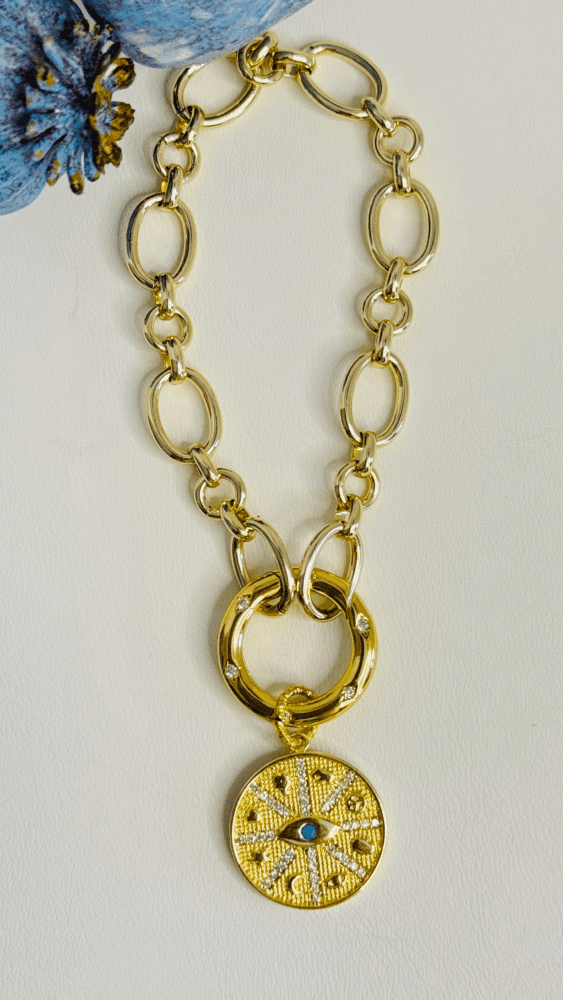 Chain Bracelet with Evil Eye Charm