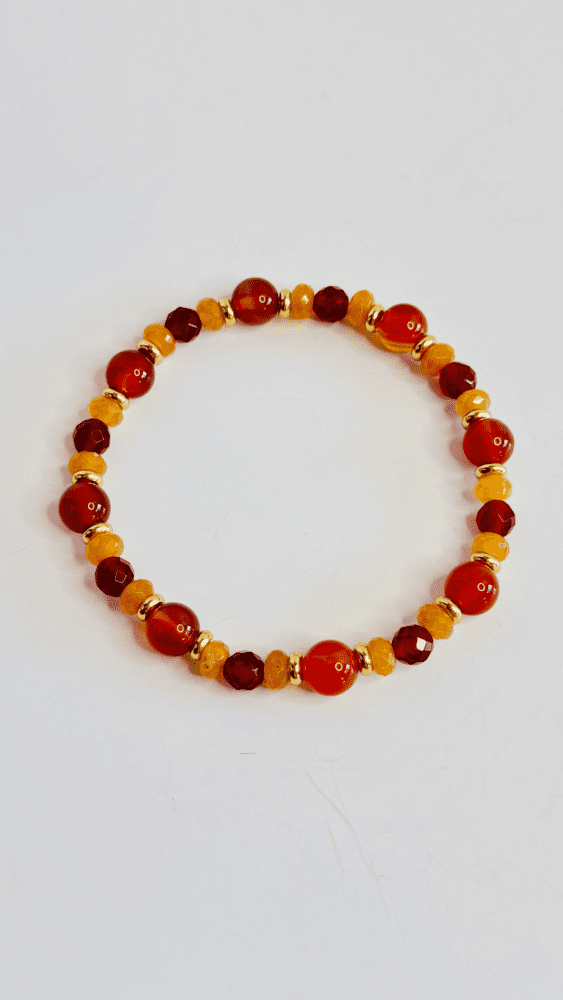 Orange Jade with Cetrine & Gold Filled Spacers