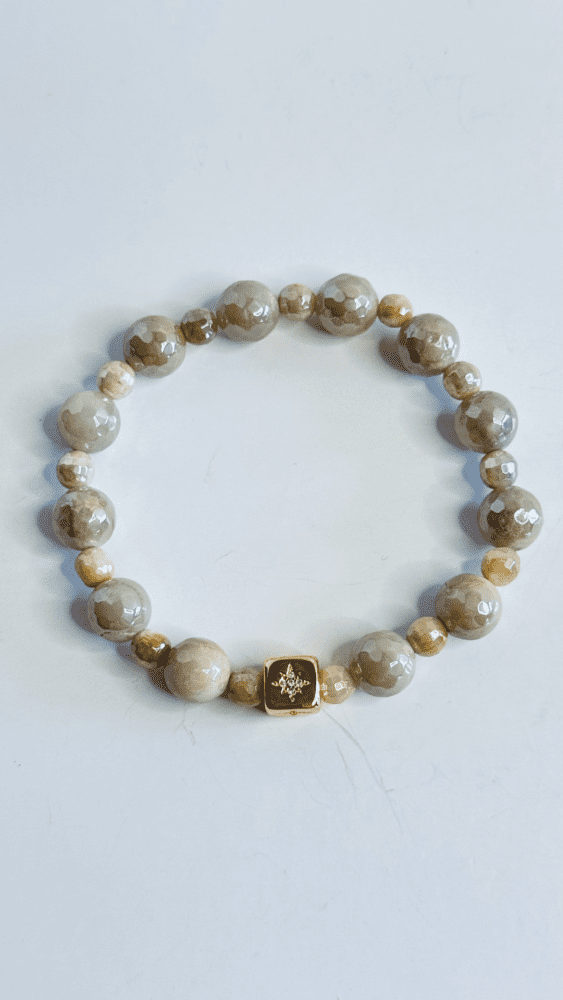 Plated Aventurine with 18k Gold Filled Square