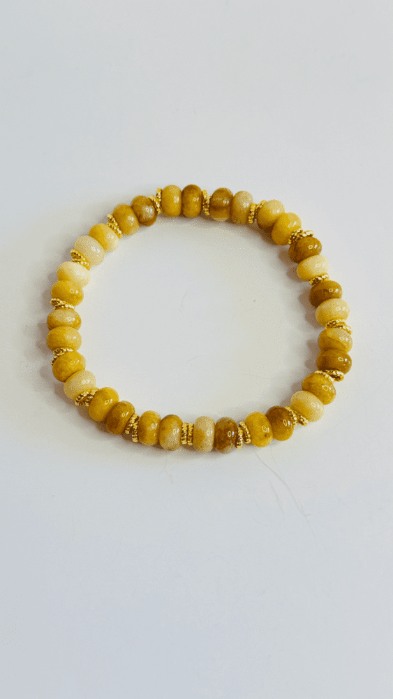 Quartz - Smooth Rondelle with Gold Spacers