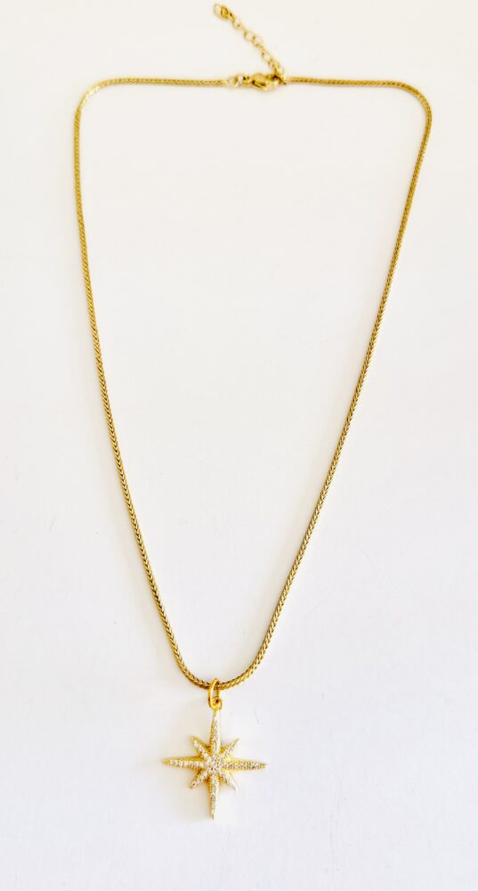 Gold Micro Pave Star Pendant