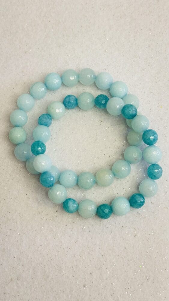 Aqua Blue Jade Stone (Set of 2)