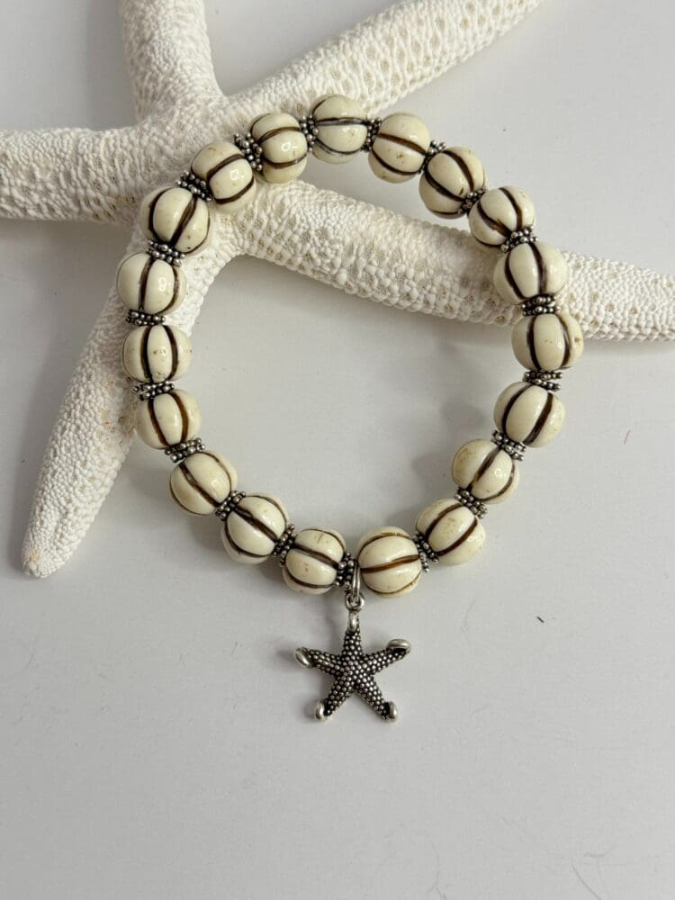 Bone with Sterling Silver Ocean Star Charm