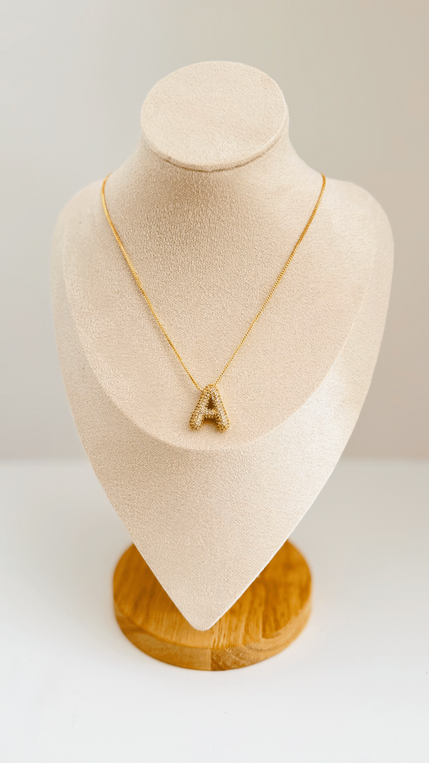 Square box chain with initial A - SOLD