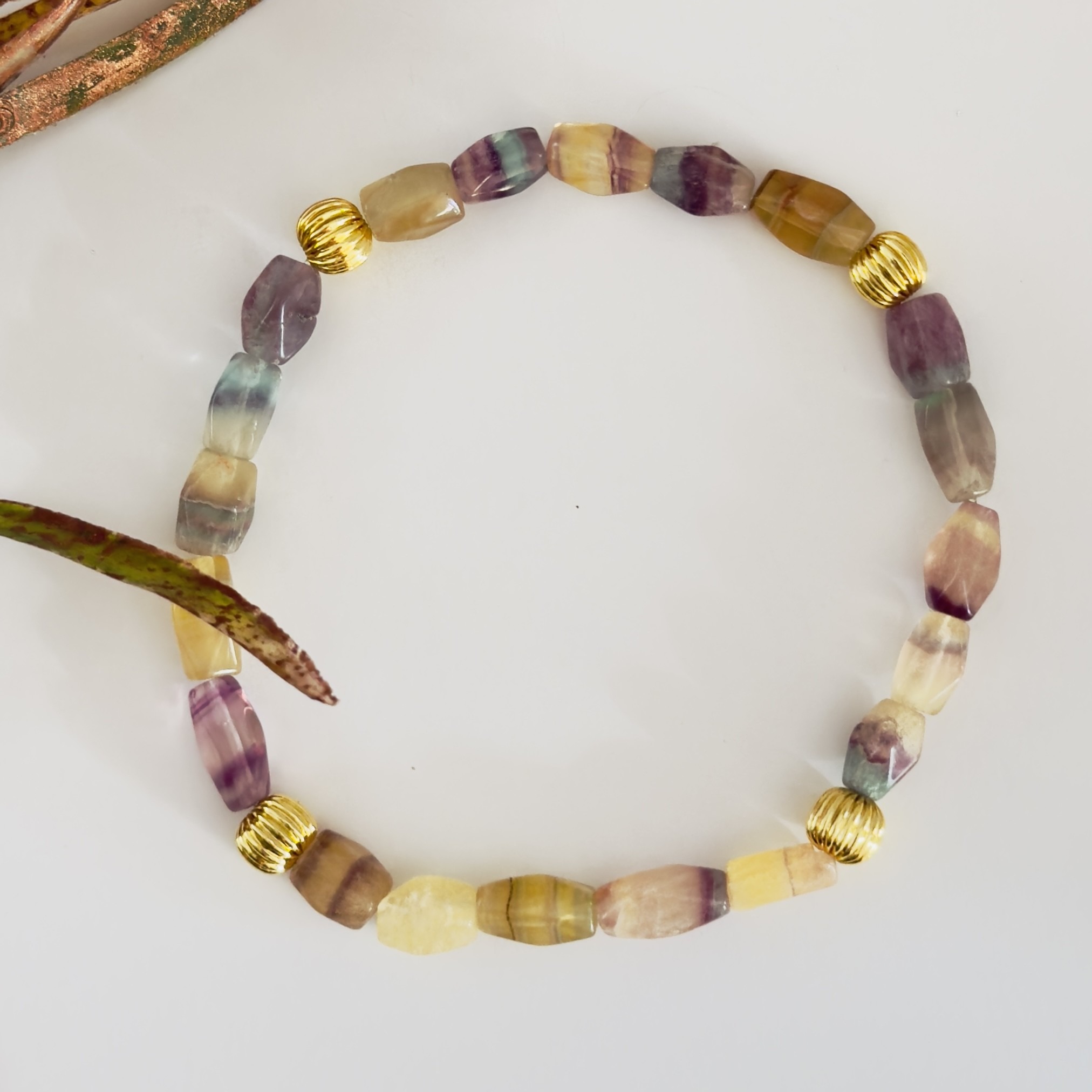 Fluorite with gold spacers