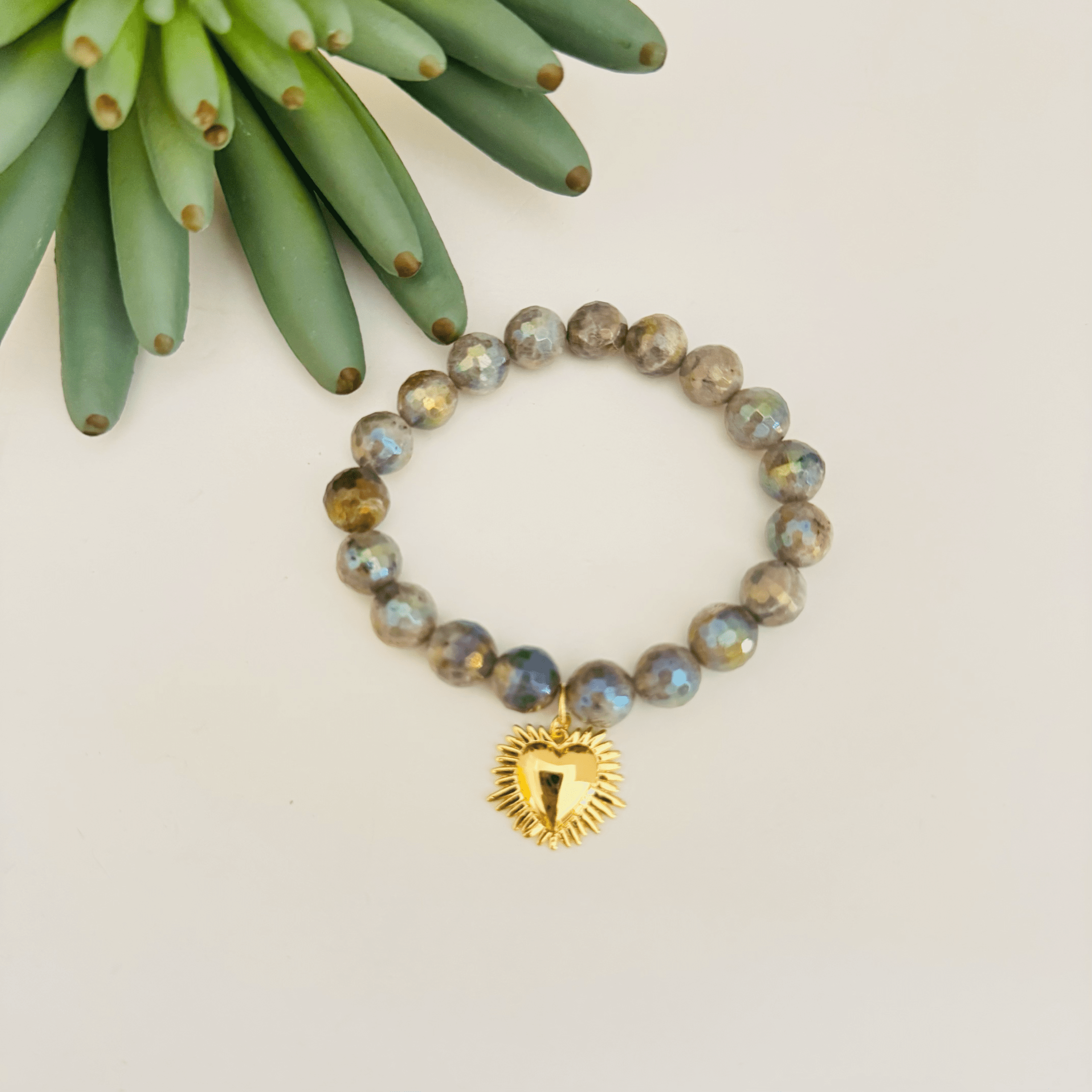 Labradorite with Heart Charm