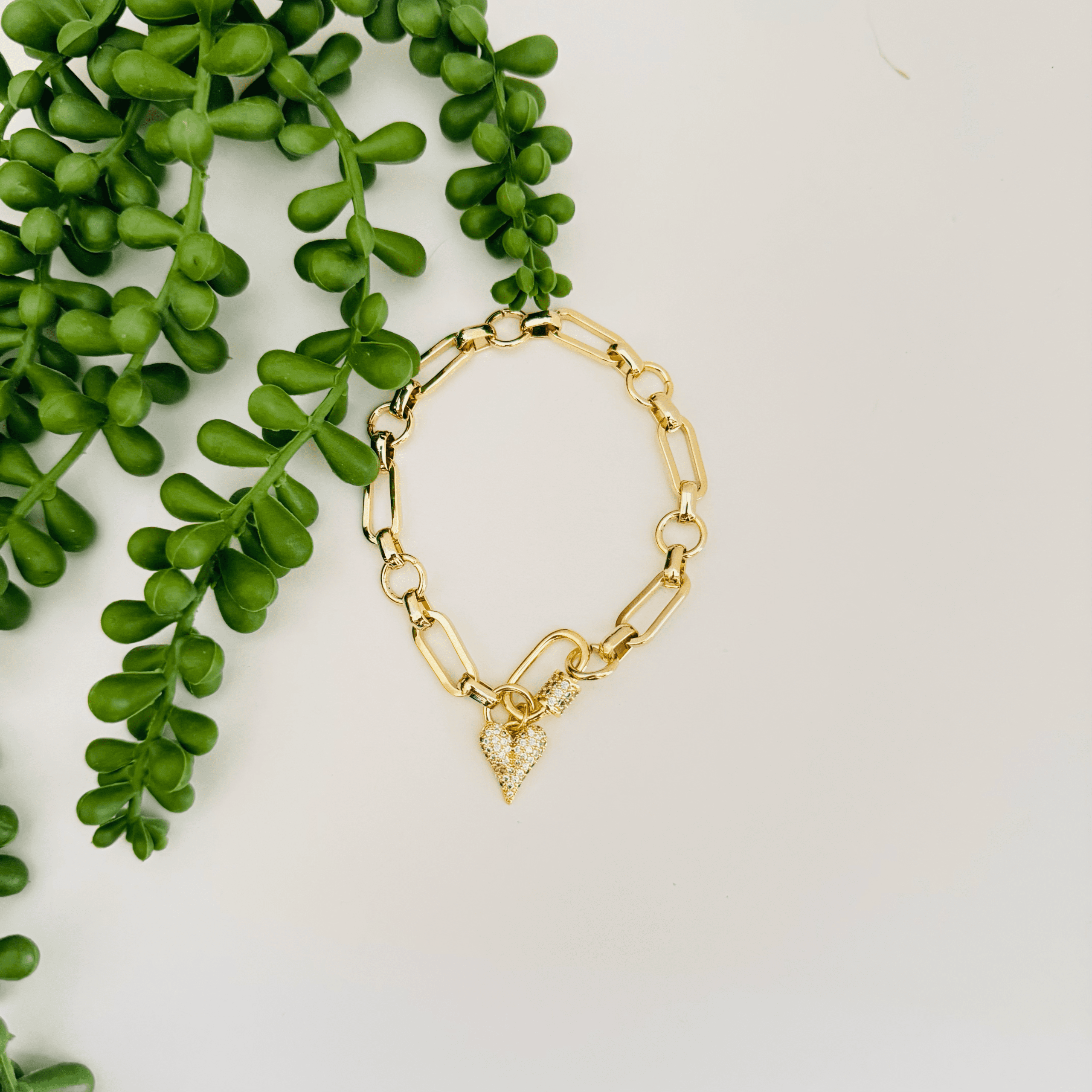 Chain Bracelet with Heart Charm