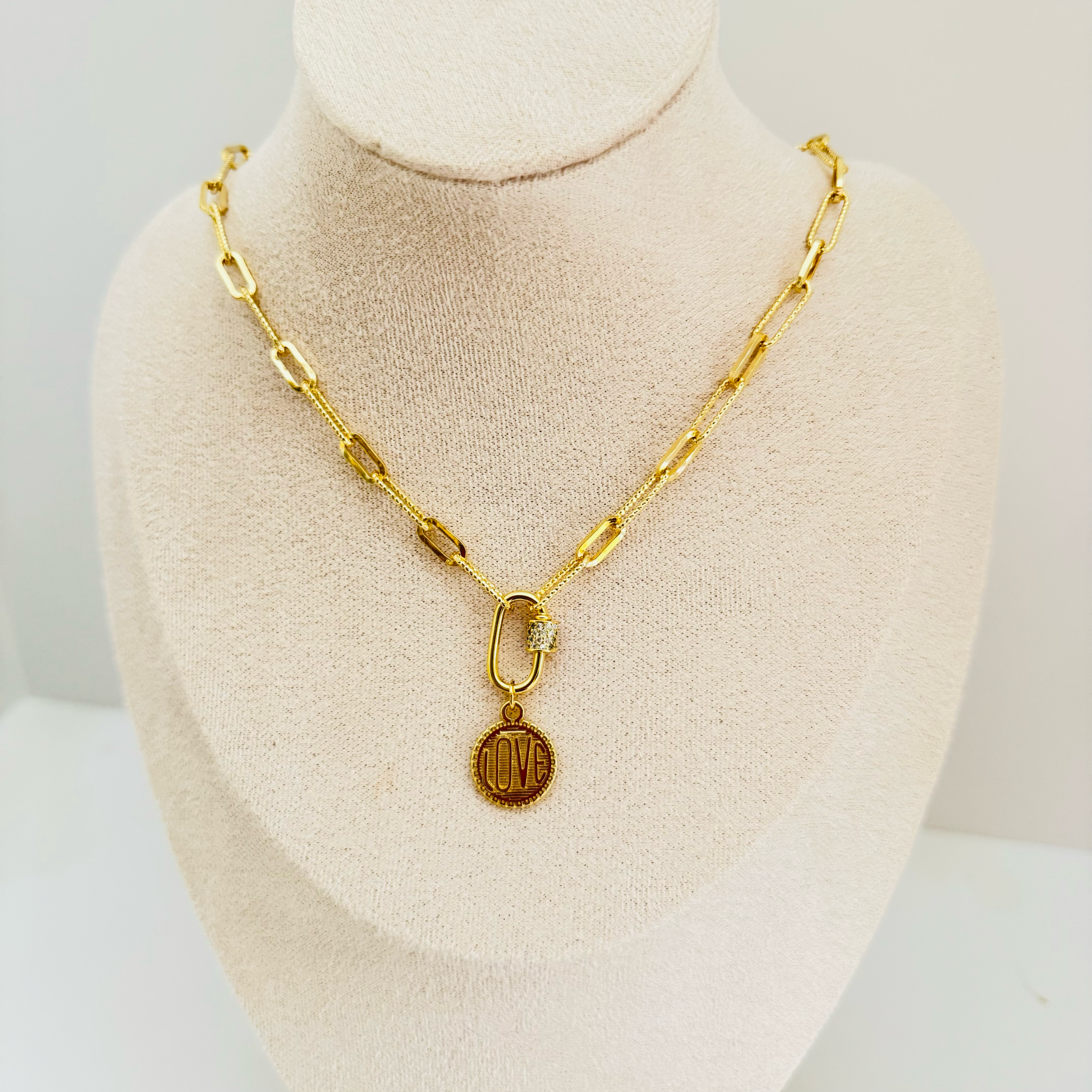 Paperclip Chain with LOVE Charm